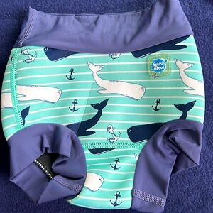 Splash about happy nappy neoprene swim diaper THE BEST vintage moby whale print